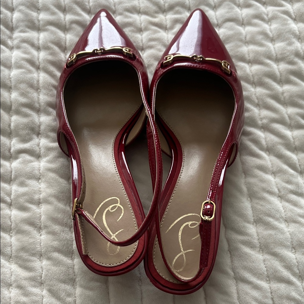 Sam Edelman red patent slingbacks